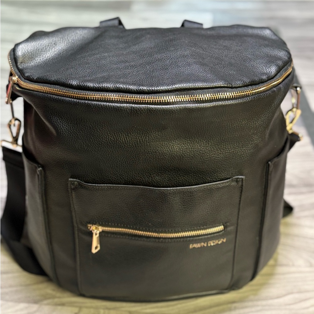 Fawn Design Vegan Leather Diaper Bag Convertible Backpack